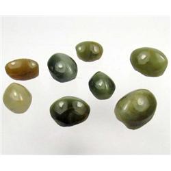 LOT OF 8 NATURAL APATITE CATS EYE GEMSTONES - 46.9