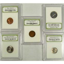 LOT OF 5 INB CASED US COINS