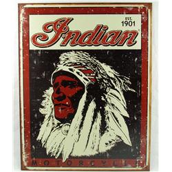 INDIAN MOTORCYCLE METAL ADVERTISING SIGN - APPROX.