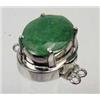 Image 1 : NATURAL EMERALD AND STERLING SILVER JEWELRY CLASP