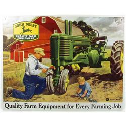 JOHN DEERE METAL ADVERTISING SIGN - APPROX. 12.5"