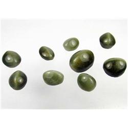LOT OF 9 NATURAL APATITE CATS EYE GEMSTONES - 52.3