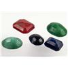 Image 1 : LOT OF 5 MIXED GEMSTONES - RUBY, EMERALD, SAPPHIRE