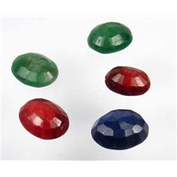 LOT OF  MIXED GEMSTONES - RUBY, EMERALD, SAPPHIRE