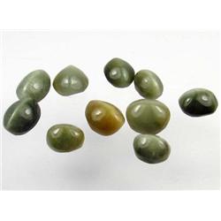 LOT OF 10 NATURAL APATITE CATS EYE GEMSTONES - 56.