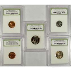 LOT OF 5 INB CASED US COINS