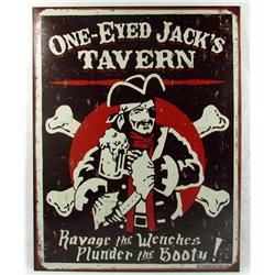 ONE EYED JACKS TAVERN METAL ADVERTISING SIGN - APP