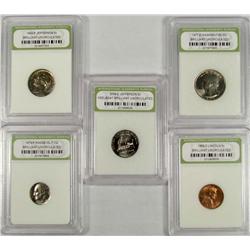 LOT OF 5 INB CASED US COINS