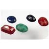 Image 1 : LOT OF 5 MIXED GEMSTONES - RUBY, EMERALD, SAPPHIRE