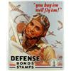 Image 1 : DEFENSE BONDS METAL ADVERTISING SIGN - APPROX. 12.