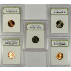 LOT OF 5 INB CASED US COINS