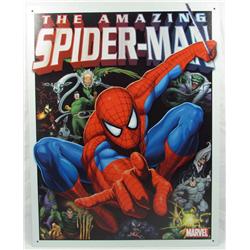 SPIDER-MAN METAL ADVERTISING SIGN - APPROX. 12.5"