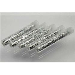 LOT OF 5 VIALS OF SILVER FLAKES