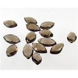 LOT OF 14 NATURAL SMOKEY QUARTZ - DRILLED - 37.3 C