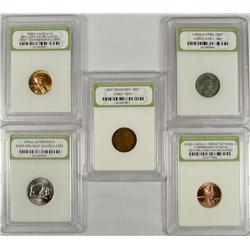 LOT OF 5 INB CASED US COINS