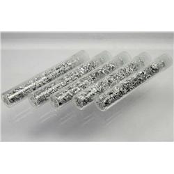 LOT OF 5 VIALS OF SILVER FLAKES