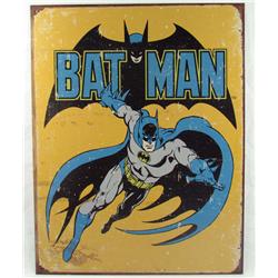 BATMAN METAL ADVERTISING SIGN - APPROX. 12.5" BY 1