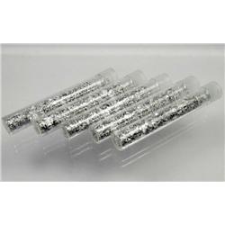 LOT OF 5 VIALS OF SILVER FLAKES