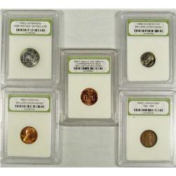 LOT OF 5 INB CASED US COINS