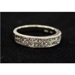 Diamond white gold band ring