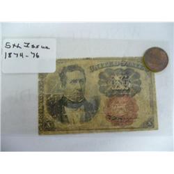 RARE 1874-76 Ten Cent Fractional Note