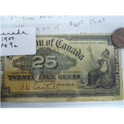 1900,  25 Cent Canada Fractional Note