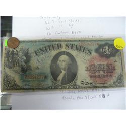 1863 One Dollar Note Great Color