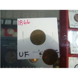 1866 Indian Cent Semi Key Date