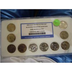 2000-D&P Uncirculated Set Certified Mint State Quarters