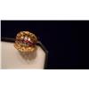 Image 1 : Antique Dinner Ring, 6 Diamonds, 6 Rubies, 18K Gold-9.3 Grams