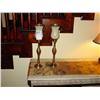 Image 1 : BRASS AND ONYX CANDLESTICKS (2X)