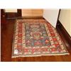 Image 1 : ORIENTAL RECTANGULAR RUG BLUE, PEACH, AND CREAM