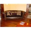 Image 1 : PURCHASED FROM BRUNO'S LEATHER AND VELVET CHOCOLATE BROWN OVER-SIZED COUCH W/ PILLOWS CUSTOM-SELECTE