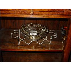 SILVER WIRE BREAD BASKETS & STAND (3X)