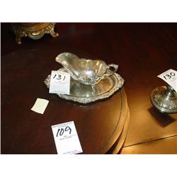 SILVER TRAY & GRAVY BOAT