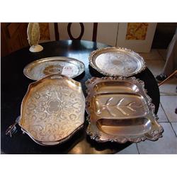 SILVER TRAYS (4X)