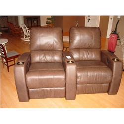PACIFICO WITH BRASS, FROM SUBURBAN BROWN LEATHER RECLINING THEATRE CHAIRS WITH CUP HOLDERS