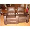 Image 1 : PACIFICO WITH BRASS, FROM SUBURBAN BROWN LEATHER RECLINING THEATRE CHAIRS WITH CUP HOLDERS