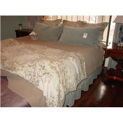 EUROPEAN DUVET COVER AND PILLOW SHAMS LINEN AND VELVET