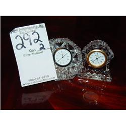 WATERFORD SMALL CRYSTAL CLOCK (2X)