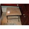 Image 1 : VANITY STOOL WITH SUEDE SEAT AND IRON BASE TAN SEAT COLOR; PEWTER BASE COLOR