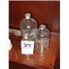 Image 1 : FROM PORTUGAL SET OF DECORATIVE ETCHED GLASS BOTTLES WITH CORKS (3X)