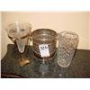 Image 1 : ICE BUCKET, CRYSTAL & METAL GOLD BASE DECORTAVE VASE & VASE (3X)