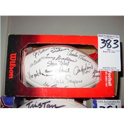 NFL FOOTBALL SIGNED BY ENTIRE TEAM WITH TERRY BRADSHAW