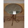 Image 1 : MARBLE TOP METAL BOTTOM SMALL ROUND TOP TABLES MARBLE IS GREEN (2X)