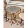 Image 2 : MARBLE TOP METAL BOTTOM SMALL ROUND TOP TABLES MARBLE IS GREEN (2X)