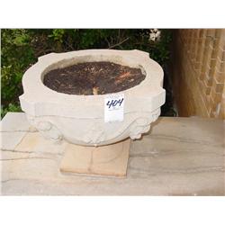 CAST STONE DECORATIVE PEDESTAL PLANTERS (2X)