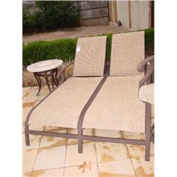 "SUNSET" MALLIN FROM FLOWER CITY SLING STYLE METAL BASE CHAISE LOUNGES (3X)