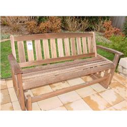 GLIDING WOODEN BENCH