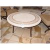 Image 1 : MARBLE TOP IS "DIAMANTE" TOSCANA, BASE MALLIN, FROM FLOWER CITY MARBLE TOP, METAL BASE COFFEE TABLE